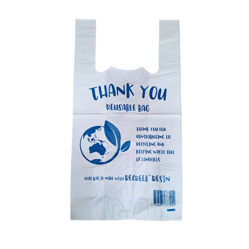 700pcs Medium 49×26cm Reusable Plastic Singlet Shopping Grocery Carry Bags 