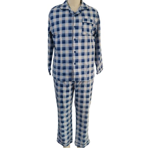 Mens FLANNELETTE PYJAMA Set Sleepwear Soft 100% Cotton PJs Two Piece Pajamas