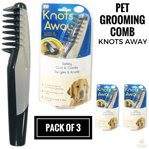 3x PET GROOMING BRUSH Knots Away Dog Comb Cats Electric BULK