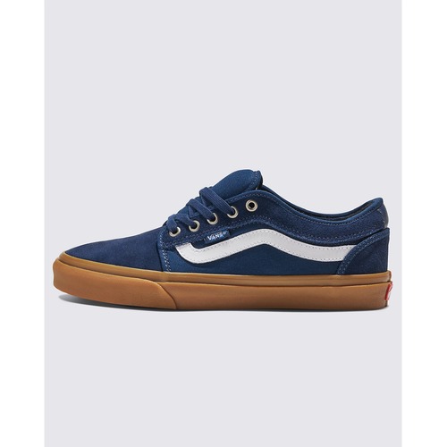 Vans Skate Chukka Low Side Stripe Lace Up Shoes in Dress Blues/Gum