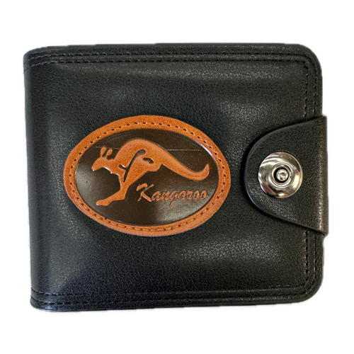 Souvenir Wallet Australia Classic Australian Kangaroo in Black