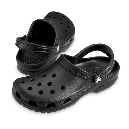 Crocs Classic Clogs Roomy Fit Sandal Clog Sandals Slides Waterproof - Black - Mens US 10/Womens US 12