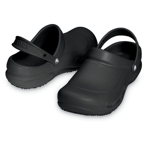 Crocs Bistro Slip Resistant Clogs Shoes Sandals Work Occupational - Black - Mens US 11/Womens US 13