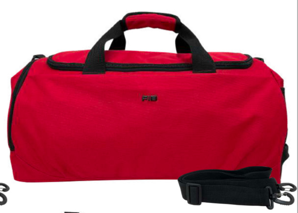 60L FIB Sports Duffle Bag Duffel Gym Canvas Travel Foldable - Red