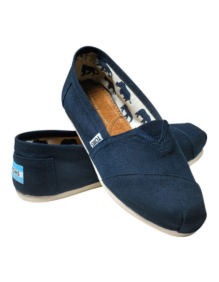 TOMS Womens Alpargata Classic Canvas Sneaker Shoes Espadrilles - Navy