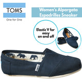 TOMS Womens Alpargata Classic Canvas Sneaker Shoes Espadrilles - Navy