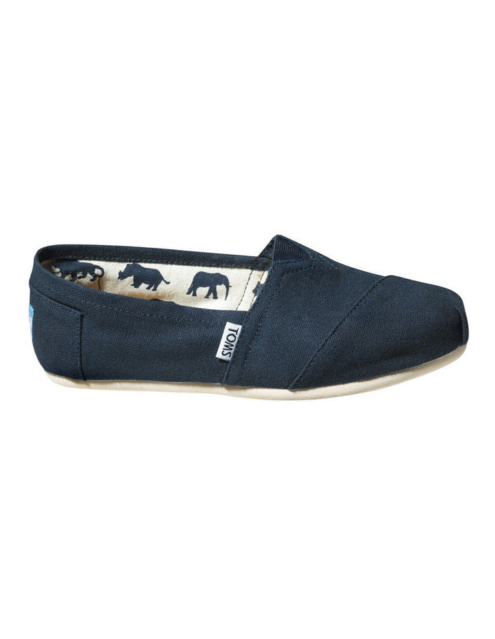 TOMS Womens Alpargata Classic Canvas Sneaker Shoes Espadrilles - Navy