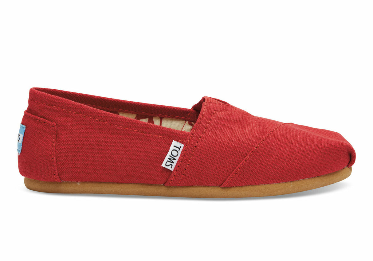 TOMS Womens Alpargata Classic Canvas Sneaker Shoes Espadrilles Slip On - Red