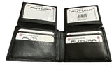 Futura Mens RFID Leather Fold Over Wallet w/ Gift Box - Black