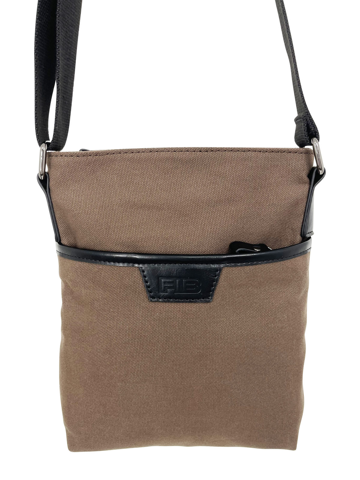 FIB Byron Canvas Sling Bag Shoulder Travel Cross Body - Brown