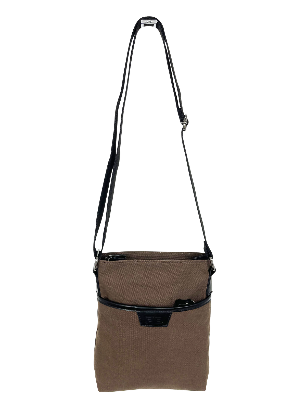 FIB Byron Canvas Sling Bag Shoulder Travel Cross Body - Brown