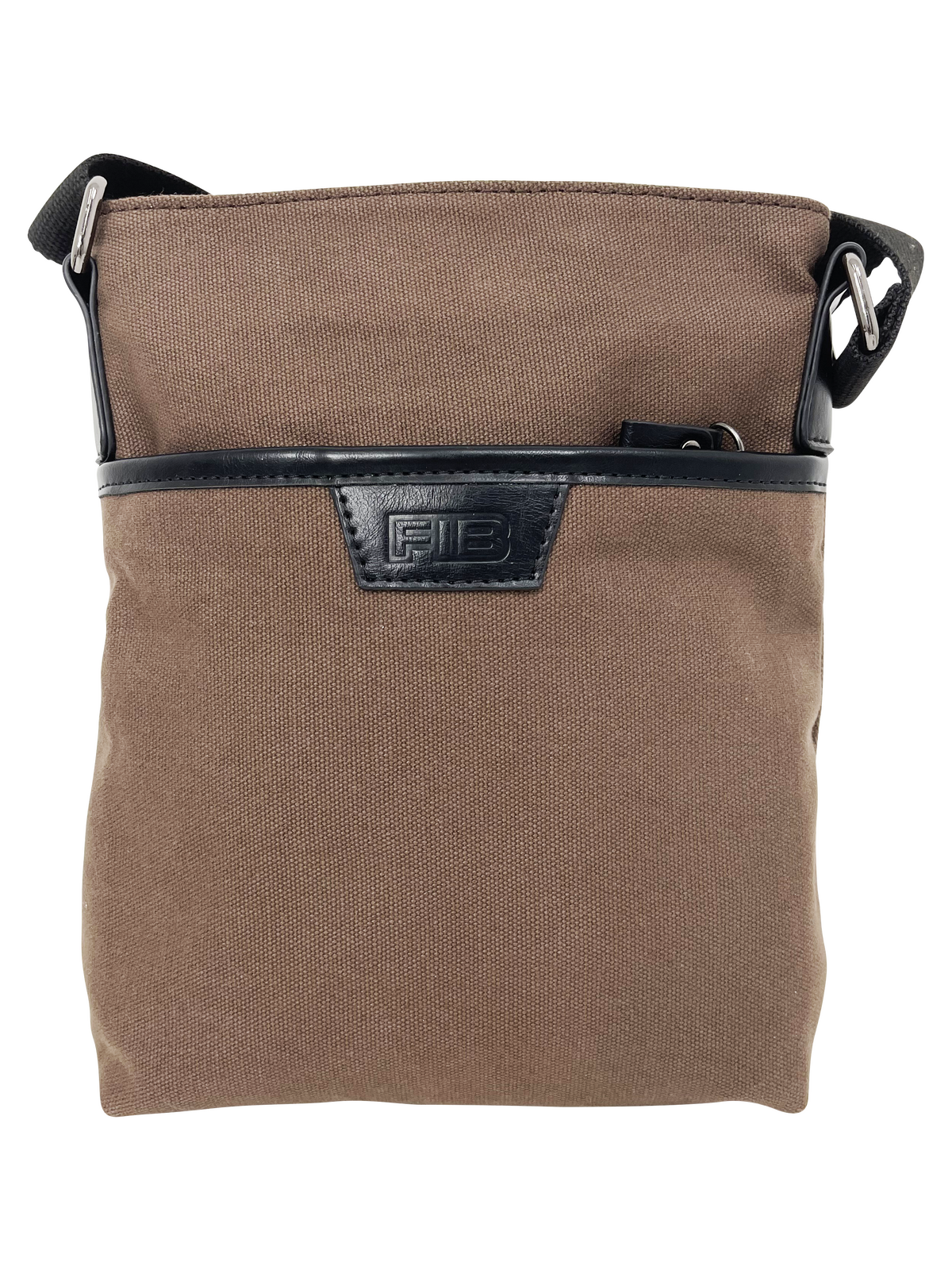 FIB Byron Canvas Sling Bag Shoulder Travel Cross Body - Brown