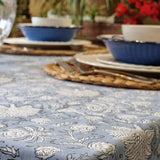 Rectangle Tablecloth Table Cover Flower Pattern Dining Table Cloth - Hamptons Blue