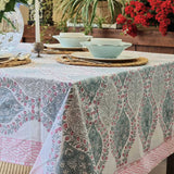 Rectangle Square Tablecloth Table Cover Flower Pattern Dining Table Cloth - Blue