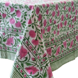 Rectangle Square Tablecloth Table Cover Flower Pattern Dining Table Cloth - Pink