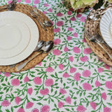 Rectangle Square Tablecloth Table Cover Flower Pattern Dining Table Cloth - Pink