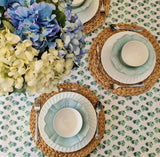 Kolka Rosemary Hand Block-Printed Cotton Tablecloth - Green