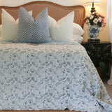 Wild Flower Ocean Reversible Quilt - Blue (Size: King 228 cm x 274 cm)