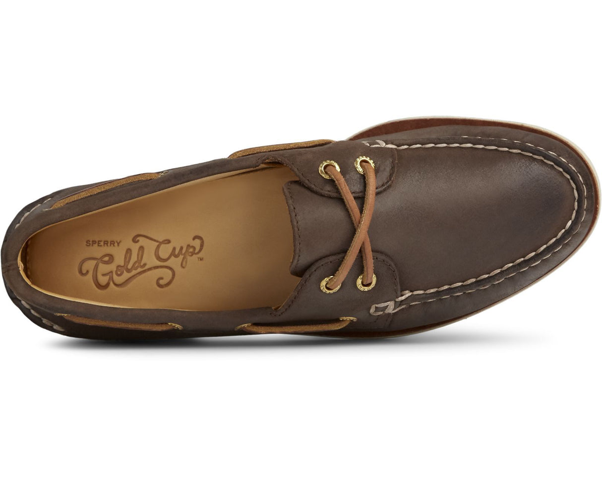 Sperry Mens Gold Cup Authentic Moccasins Leather Eye Boat Shoes - Brown