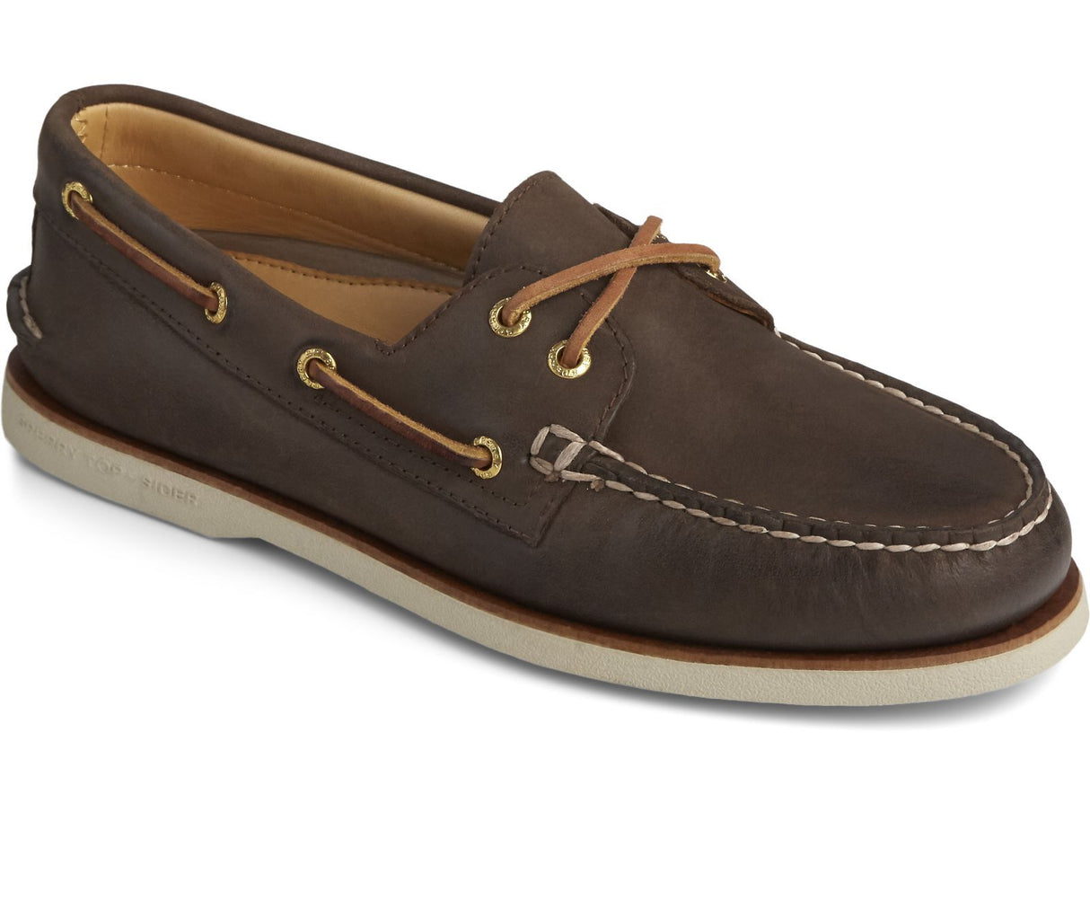 Sperry Mens Gold Cup Authentic Moccasins Leather Eye Boat Shoes - Brown