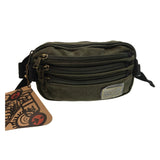 FIB Canvas Bum Bag w Belt Wallet Waist Pouch Travel Mobile Phone Military - Khaki