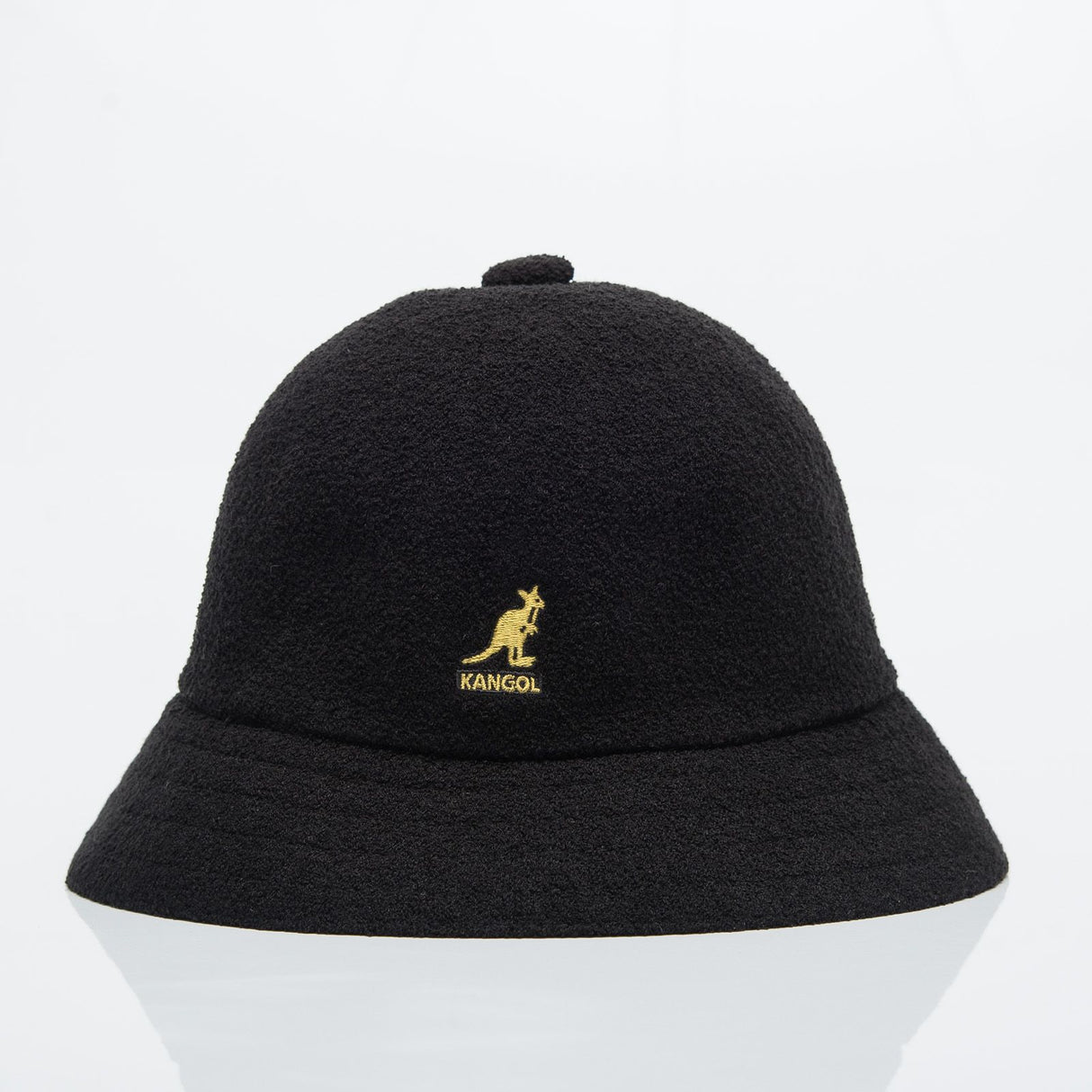 KANGOL Bermuda Casual Bucket Hat Terry Towelling Cap in Black/Gold