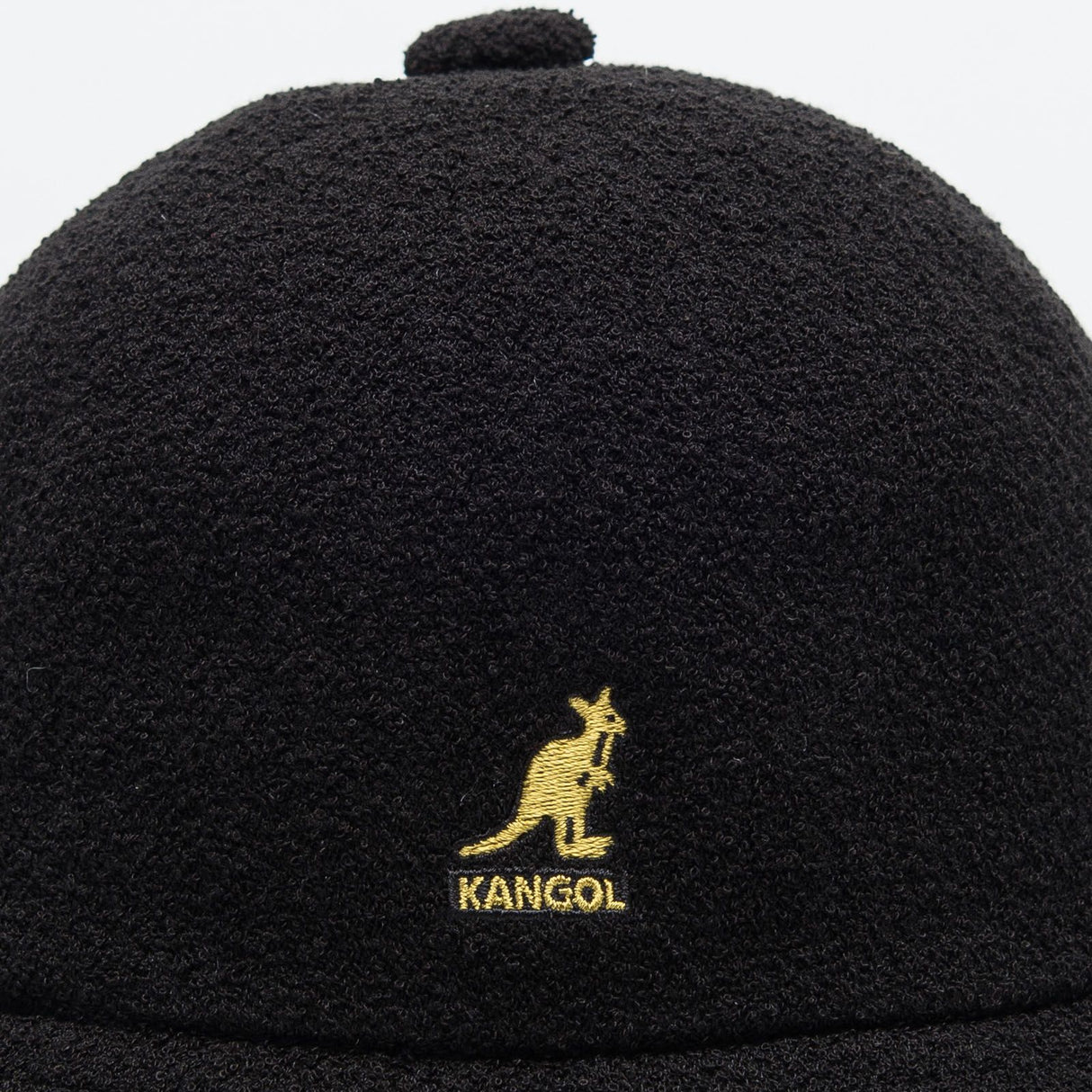 KANGOL Bermuda Casual Bucket Hat Terry Towelling Cap in Black/Gold