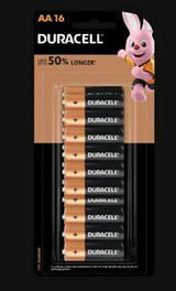 16x Duracell AA Batteries Alkaline 1.5V Battery