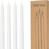 6x Tapered Dinner Candles 20cm Tall Wedding Candle White - Unscented