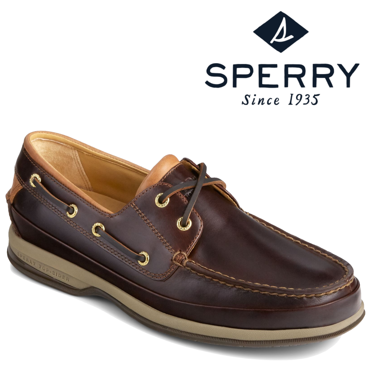 Sperry Mens Gold Cup ASV 2 Eye Boat Shoes Wide Fit Leather  - Amaretto