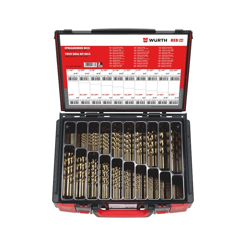 Wurth 135-Piece Twist Drill Bit Assortment in System Box