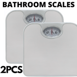 2x 130kg Mechanical Bathroom Scales Weight Checker Kilo Kg Kilograms - White