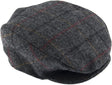 DENTS Abraham Moon Tweed Flat Cap Wool Ivy Hat Driving Cabbie Quilted - Charcoal