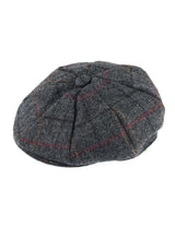 DENTS Mens Abraham Moon Check Tweed Newsboy Cap Hat - Charcoal