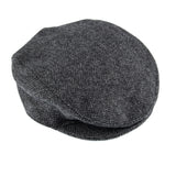 Dents Mens Abraham Moon Herringbone Tweed Flat Cap - Charcoal