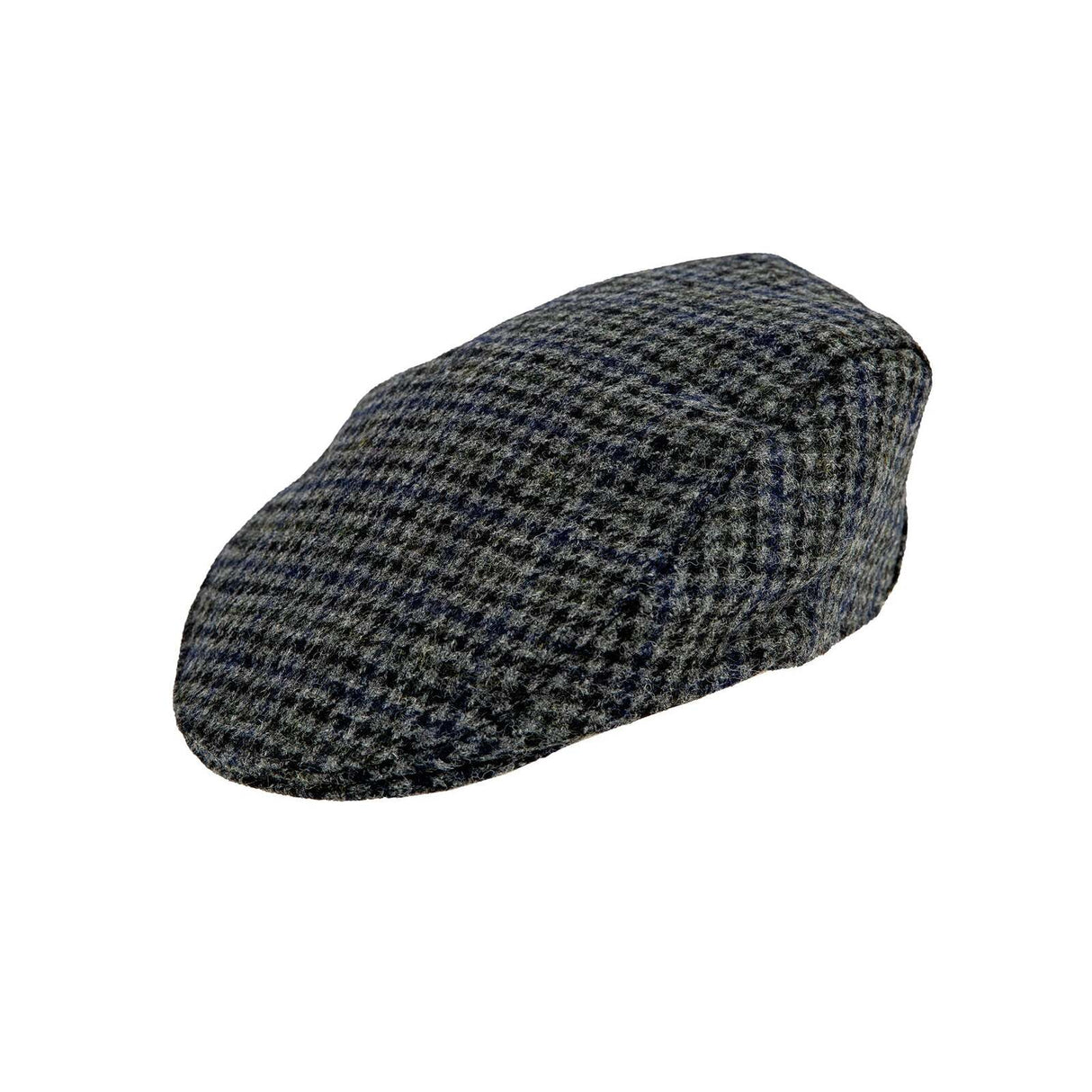 Dents Mens Abraham Moon Dogtooth Check Tweed Flat Cap Hat - Graphite