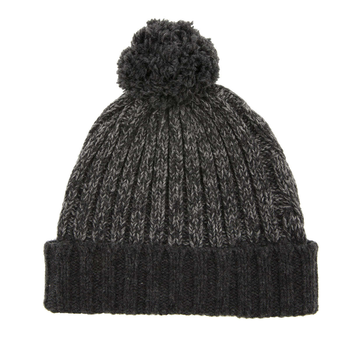 Dents Wool POMPOM Beanie Winter Knit Warm Hat Ski Unisex - Grey/Charcoal