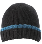 Dents Mens Knitted Hat w/ Turn Up Brim Warm Winter Ski - Black / Blue