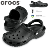 Crocs Classic Clogs Roomy Fit Sandal Clog Sandals Slides Waterproof - Black