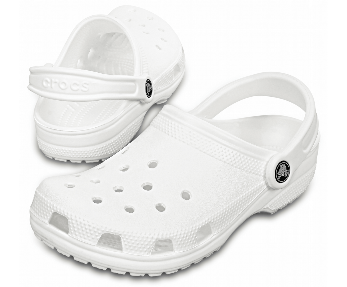 Crocs Classic Clogs Roomy Fit Sandal Clog Sandals Slides Waterproof - White