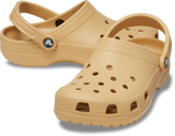 Crocs Classic Clogs Roomy Fit Sandal Clog Sandals Slides Waterproof in Wheat