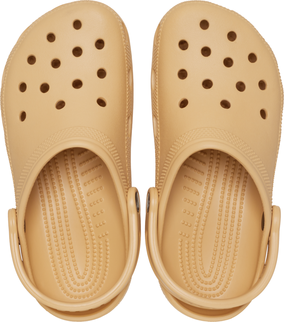 Crocs Classic Clogs Roomy Fit Sandal Clog Sandals Slides Waterproof in Wheat