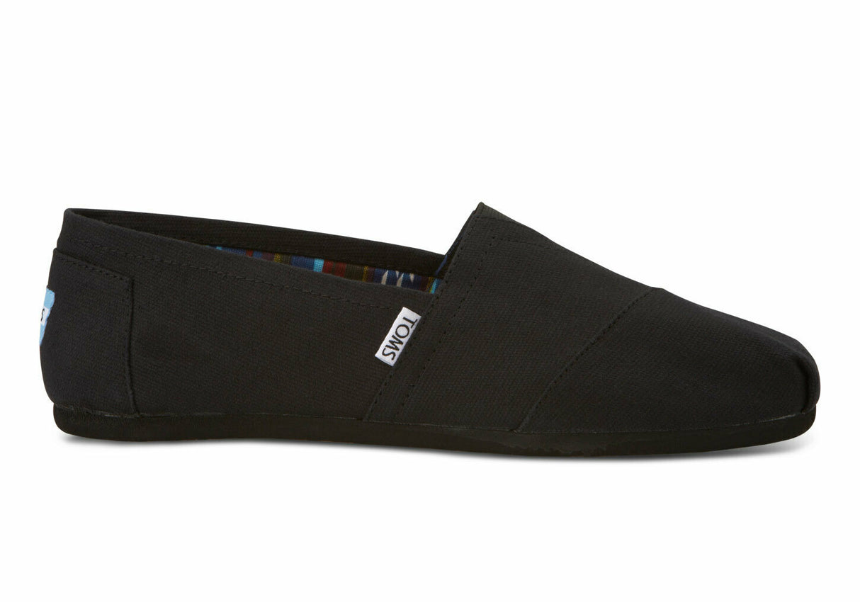 TOMS Mens Canvas Epadrilles Alpargata Shoes Slip On Classic - Black On Black