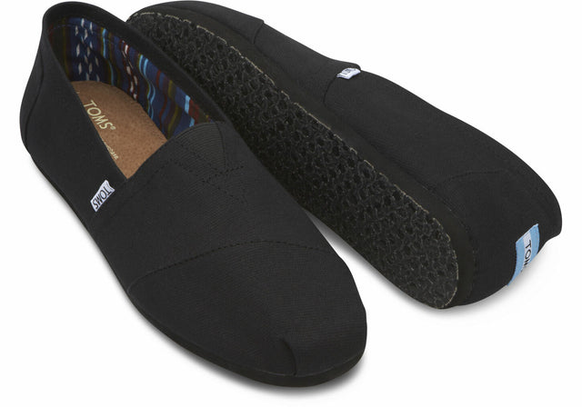 TOMS Mens Canvas Epadrilles Alpargata Shoes Slip On Classic - Black On Black