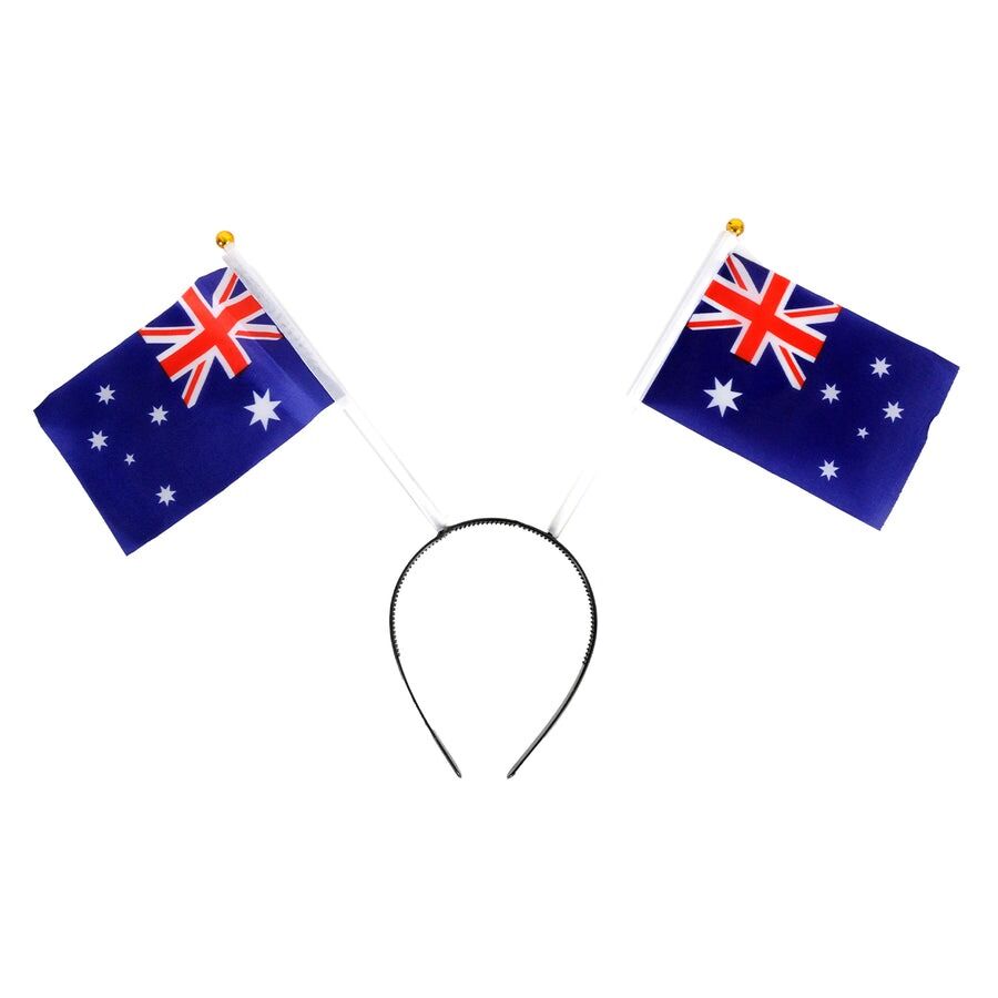 12x Australia Flag Headband with Dual Flags - Fun Aussie Accessory for Celebrations