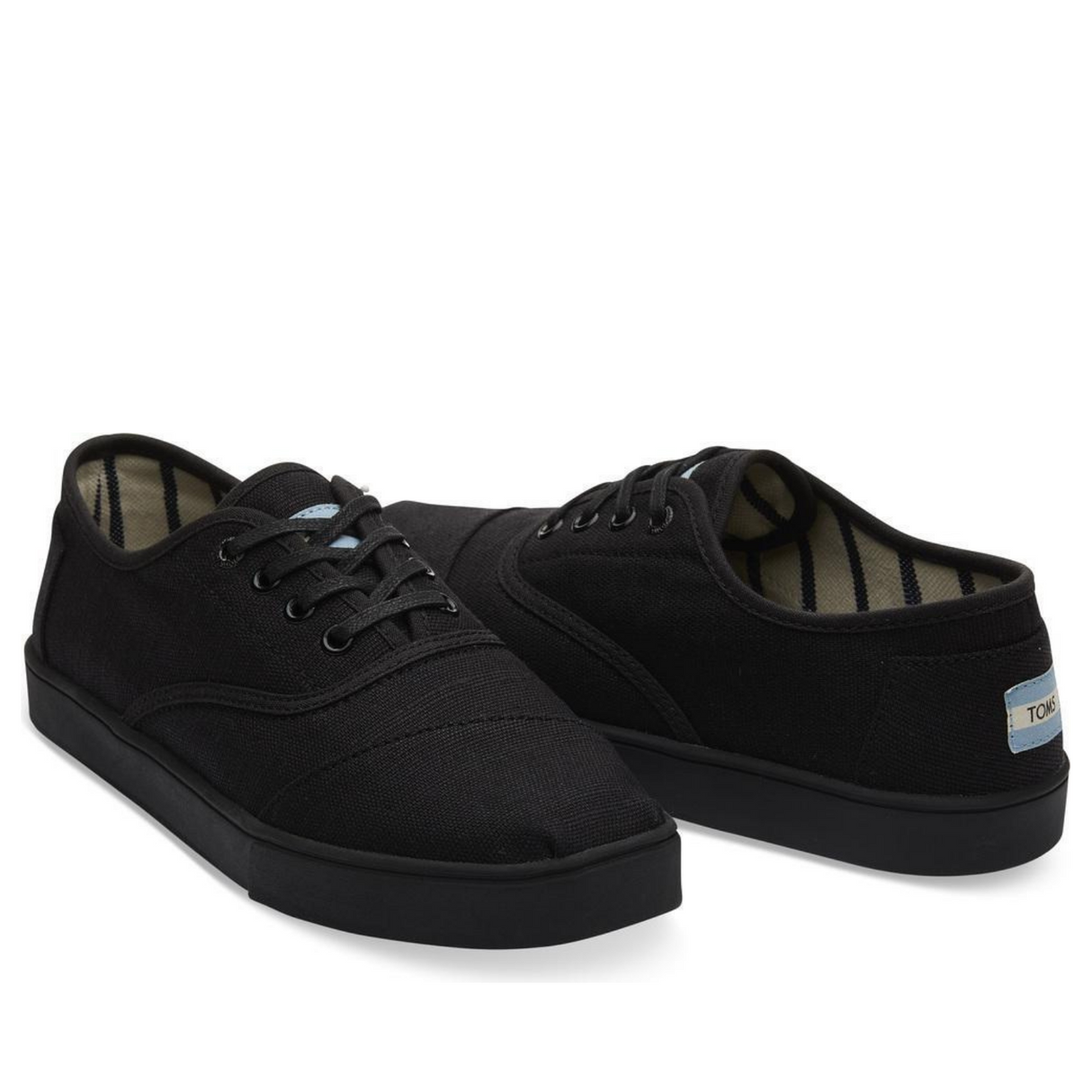 TOMS Heritage Canvas Mens Carlo Sneaker Shoes Casual - Black/Black