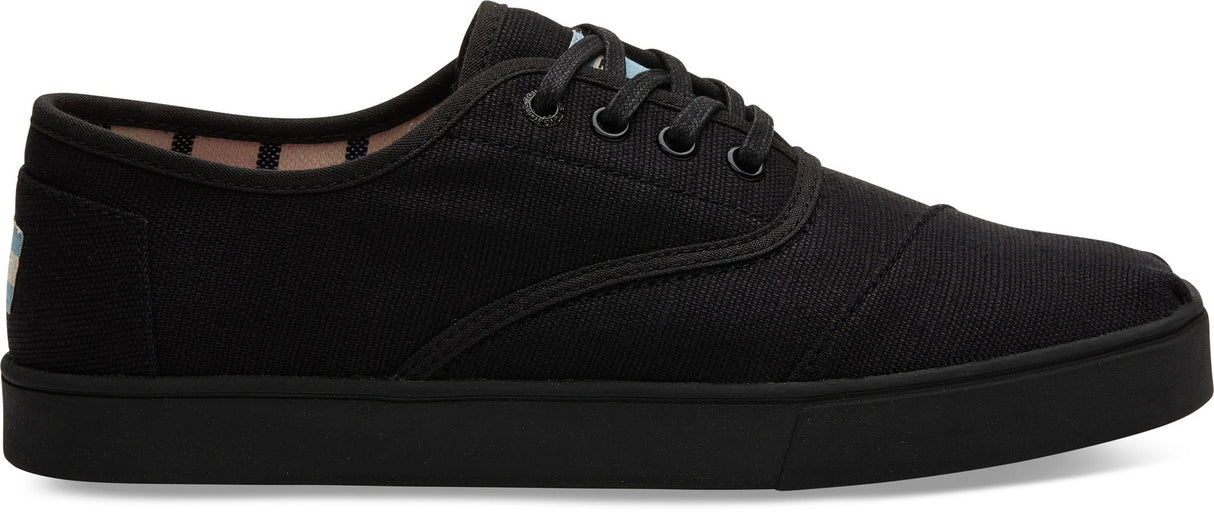 TOMS Heritage Canvas Mens Carlo Sneaker Shoes Casual - Black/Black