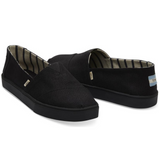 TOMS Mens Heritage Canvas Cupsole Alpargatas Shoes Slip On - Black On Black