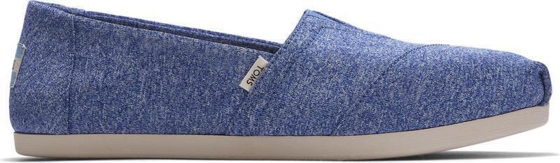 TOMS Womens Vallarta Alpargata Canvas Shoes Sneakers Espadrilles - Blue Melange Knit