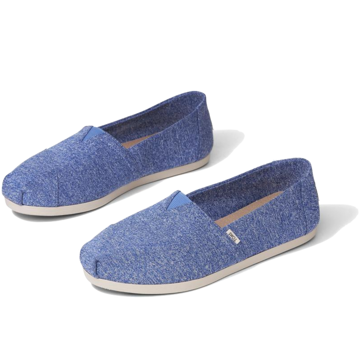 TOMS Womens Vallarta Alpargata Canvas Shoes Sneakers Espadrilles - Blue Melange Knit